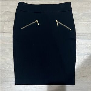 Juicy Couture Black Pencil Skirt with Gold Zippers